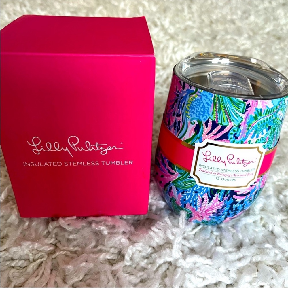 NWT ✨ Lilly Pulitzer Tumbler bringing mermaid back print 12 oz - Picture 2 of 4